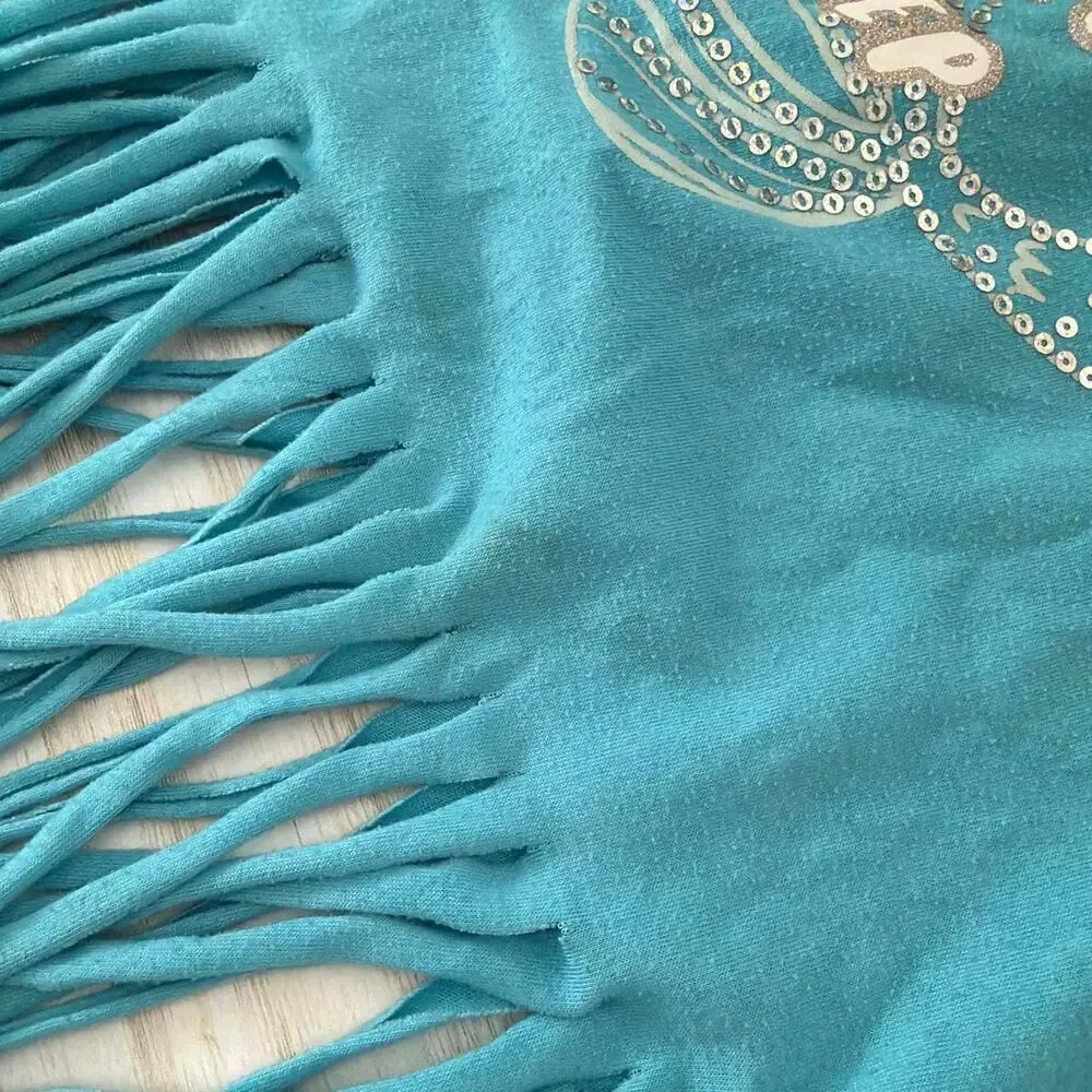 Justice blue tie dye set with mermaid graphic and text